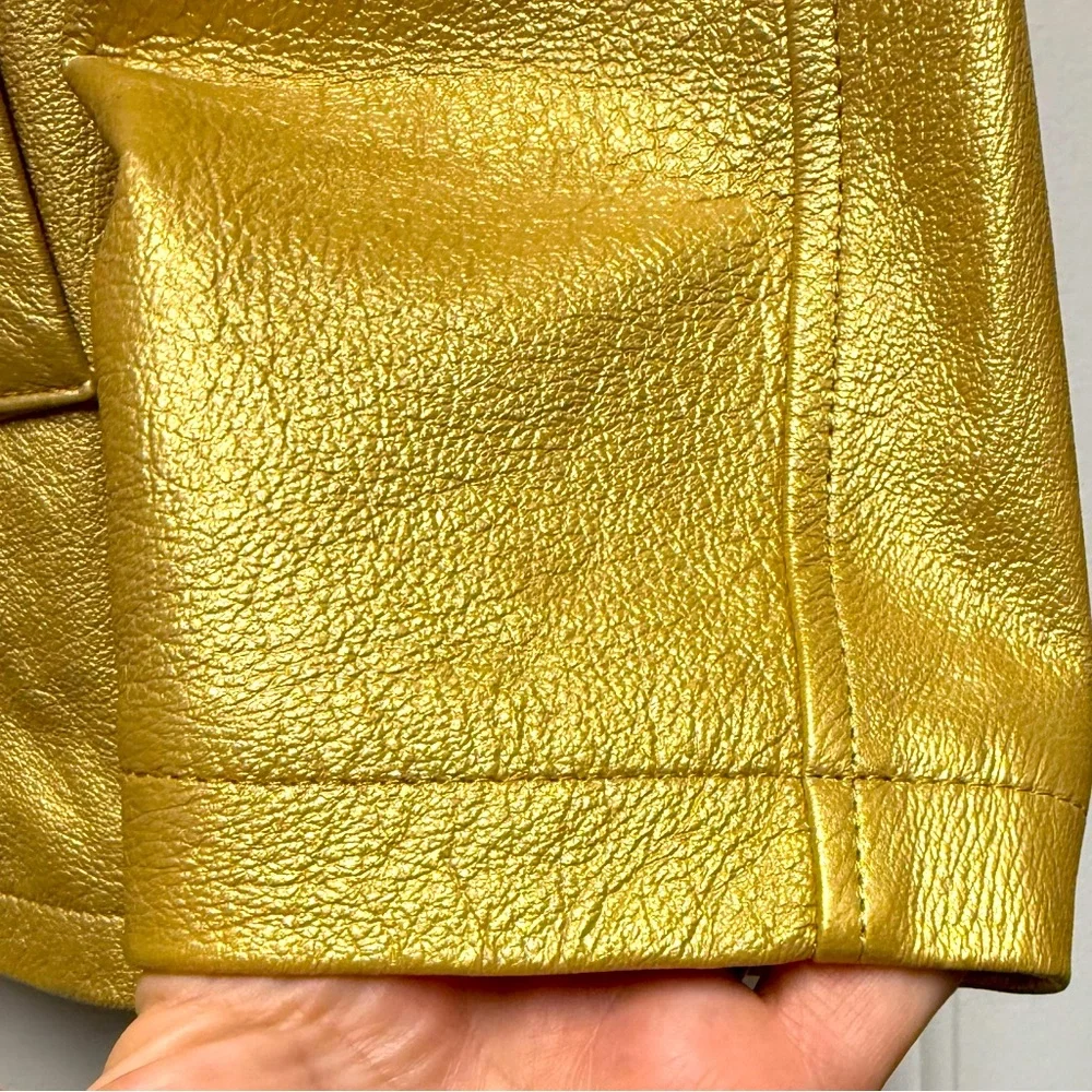 Tandy Leather / Santa Fe Leather Women's Gold double breasted Jacket, sz 8 - Picture 5 of 13